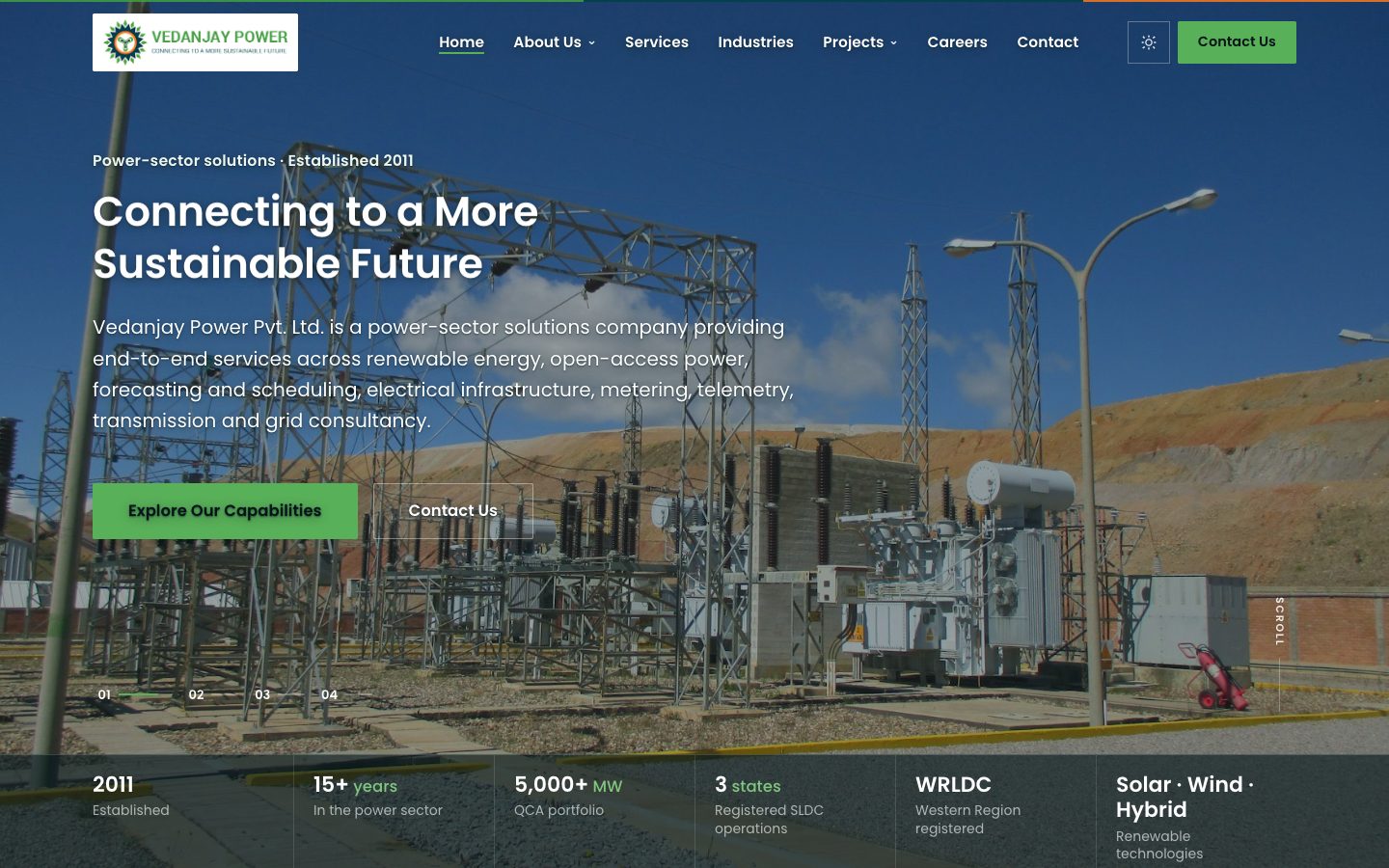 Vedanjay Power — Corporate Website preview